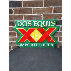 Vintage Rare Dos Equis Metal Beer Sign 2004 22" x 14"